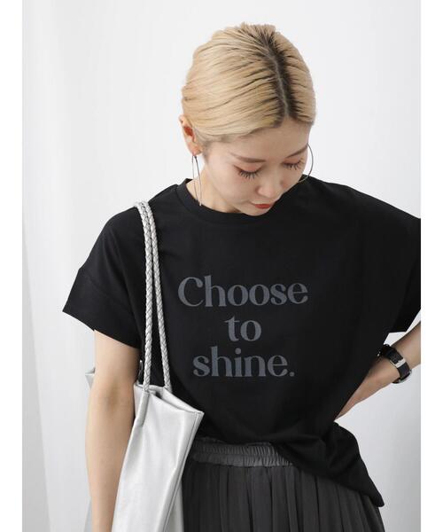 Samansa Mos2 blue（サマンサモスモスブルー）の「ロゴビッグTシャツ（Tシャツ/カットソー・レディース・グリーン/ブラック/オフホワイト/シルバーグレー/ベージュ・F）」の12枚目の写真