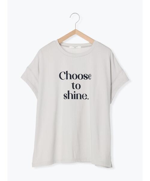 Samansa Mos2 blue（サマンサモスモスブルー）の「ロゴビッグTシャツ（Tシャツ/カットソー・レディース・グリーン/ブラック/オフホワイト/シルバーグレー/ベージュ・F）」の19枚目の写真