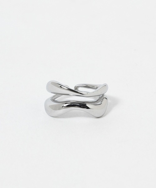 HARE（ハレ）の「ステンレスWウェーブリング(HARE)（リング・メンズ・シルバー・FREE）」の2枚目の写真