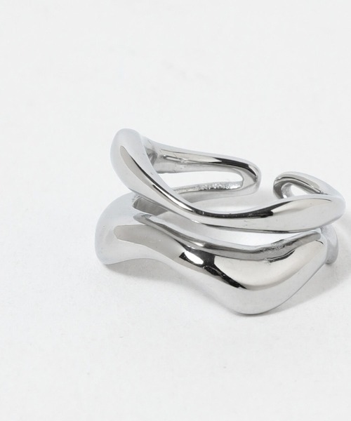 HARE（ハレ）の「ステンレスWウェーブリング(HARE)（リング・メンズ・シルバー・FREE）」の6枚目の写真