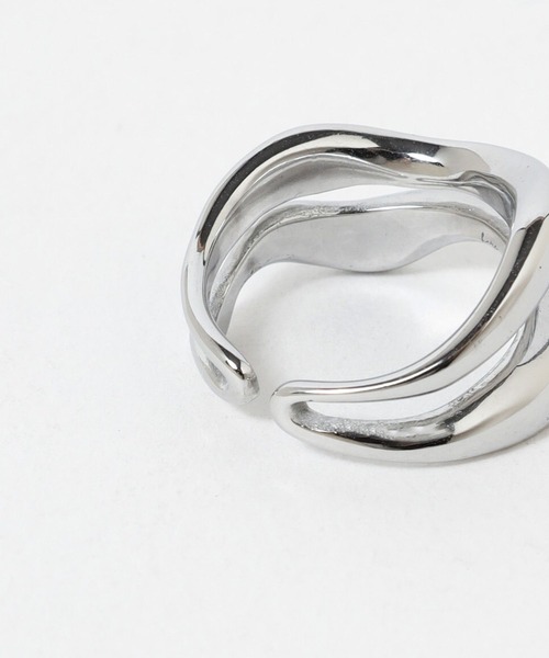 HARE（ハレ）の「ステンレスWウェーブリング(HARE)（リング・メンズ・シルバー・FREE）」の7枚目の写真