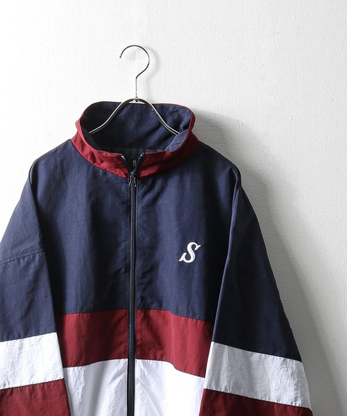 【ZIP FIVE】 ワンポイント ロゴ 刺繍 切替 ナイロン ジャケット（ナイロンジャケット）｜ZIP FIVE（ジップファイブ）