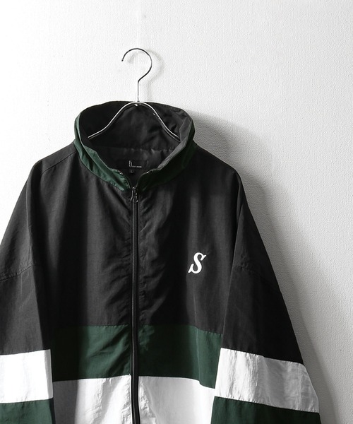 【ZIP FIVE】 ワンポイント ロゴ 刺繍 切替 ナイロン ジャケット（ナイロンジャケット）｜ZIP FIVE（ジップファイブ）