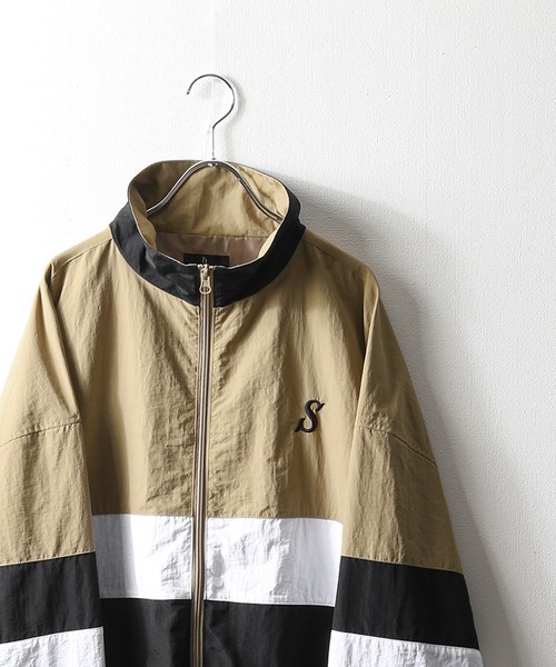【ZIP FIVE】 ワンポイント ロゴ 刺繍 切替 ナイロン ジャケット（ナイロンジャケット）｜ZIP FIVE（ジップファイブ）