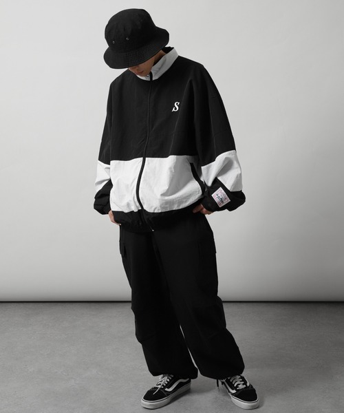 【ZIP FIVE】 ワンポイント ロゴ 刺繍 切替 ナイロン ジャケット（ナイロンジャケット）｜ZIP FIVE（ジップファイブ）