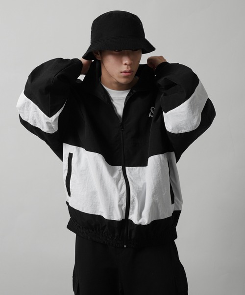 【ZIP FIVE】 ワンポイント ロゴ 刺繍 切替 ナイロン ジャケット（ナイロンジャケット）｜ZIP FIVE（ジップファイブ）