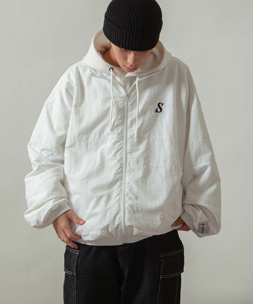 ZIP FIVE（ジップファイブ）の「【ZIP FIVE】 ワンポイント ロゴ 刺繍 切替 ナイロン ジャケット（ナイロンジャケット・メンズ・ブラック系/ワイン/ブラック×グリーン/ブラック/ホワイト/ブラック×ホワイト・X-LARGE/MEDIUM/LARGE）」の7枚目の写真