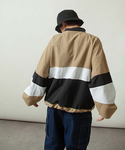 ZIP FIVE（ジップファイブ）の「【ZIP FIVE】 ワンポイント ロゴ 刺繍 切替 ナイロン ジャケット（ナイロンジャケット・メンズ・ブラック系/ワイン/ブラック×グリーン/ブラック/ホワイト/ブラック×ホワイト・X-LARGE/MEDIUM/LARGE）」の20枚目の写真