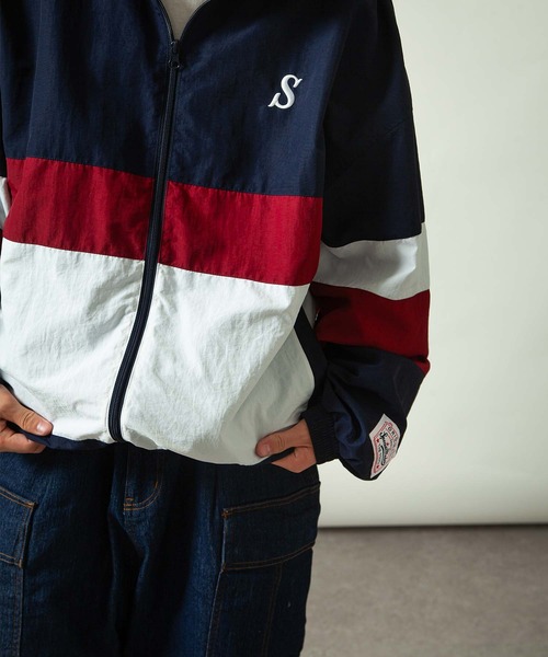 【ZIP FIVE】 ワンポイント ロゴ 刺繍 切替 ナイロン ジャケット（ナイロンジャケット）｜ZIP FIVE（ジップファイブ）