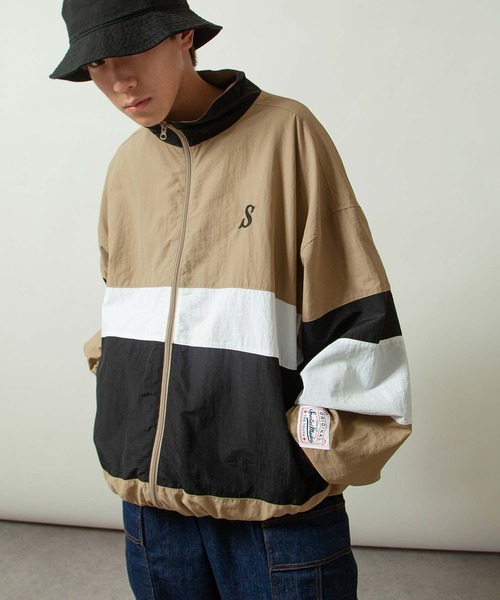 【ZIP FIVE】 ワンポイント ロゴ 刺繍 切替 ナイロン ジャケット（ナイロンジャケット）｜ZIP FIVE（ジップファイブ）