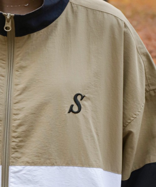 【ZIP FIVE】 ワンポイント ロゴ 刺繍 切替 ナイロン ジャケット（ナイロンジャケット）｜ZIP FIVE（ジップファイブ）