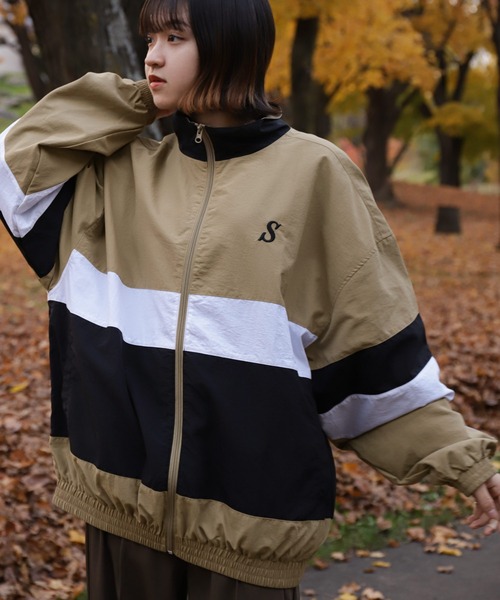 【ZIP FIVE】 ワンポイント ロゴ 刺繍 切替 ナイロン ジャケット（ナイロンジャケット）｜ZIP FIVE（ジップファイブ）