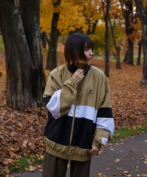 【ZIP FIVE】 ワンポイント ロゴ 刺繍 切替 ナイロン ジャケット（ナイロンジャケット）｜ZIP FIVE（ジップファイブ）