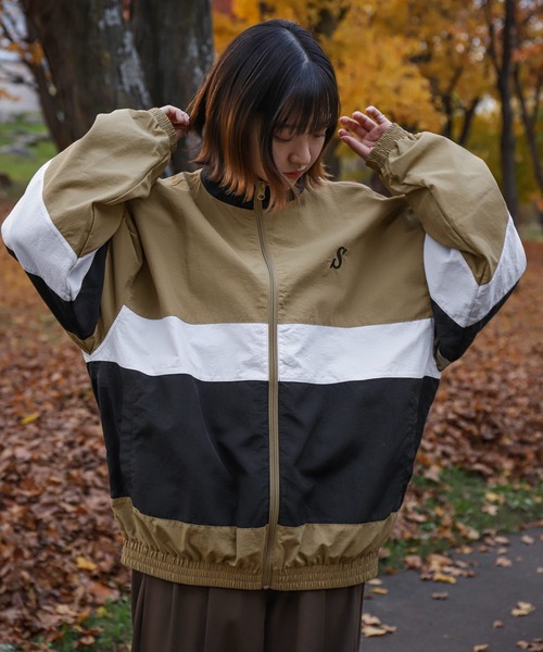 【ZIP FIVE】 ワンポイント ロゴ 刺繍 切替 ナイロン ジャケット（ナイロンジャケット）｜ZIP FIVE（ジップファイブ）