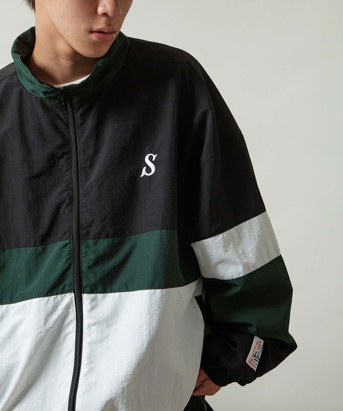 【ZIP FIVE】 ワンポイント ロゴ 刺繍 切替 ナイロン ジャケット（ナイロンジャケット）｜ZIP FIVE（ジップファイブ）