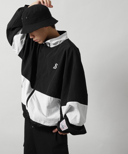 【ZIP FIVE】 ワンポイント ロゴ 刺繍 切替 ナイロン ジャケット（ナイロンジャケット）｜ZIP FIVE（ジップファイブ）
