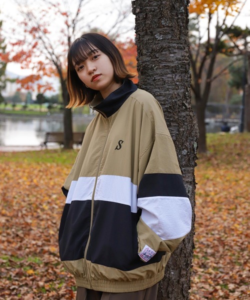 【ZIP FIVE】 ワンポイント ロゴ 刺繍 切替 ナイロン ジャケット（ナイロンジャケット）｜ZIP FIVE（ジップファイブ）