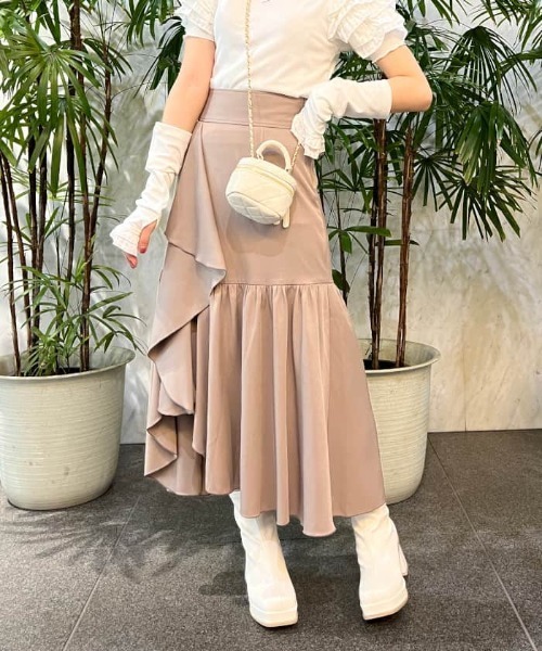 美品　axes femme POETIQUE / ダッフルコート　M フリル axes femme ダッフルコート コート 連釦テーラーカラーコート