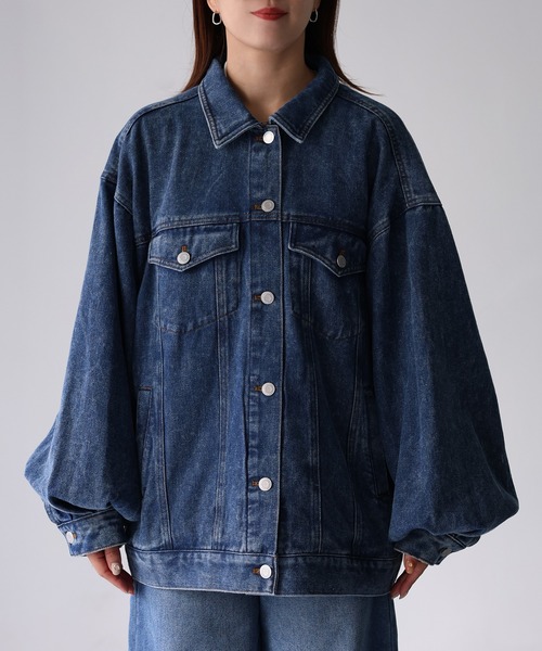 Riberry（リベリー）の「オーバーサイズデニムジャケット（デニムジャケット・レディース・ライトブルー/ブルー/ブラック・MEDIUM）」の18枚目の写真