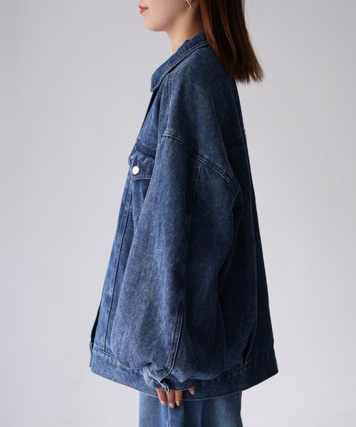 Riberry（リベリー）の「オーバーサイズデニムジャケット（デニムジャケット・レディース・ライトブルー/ブルー/ブラック・MEDIUM）」の19枚目の写真