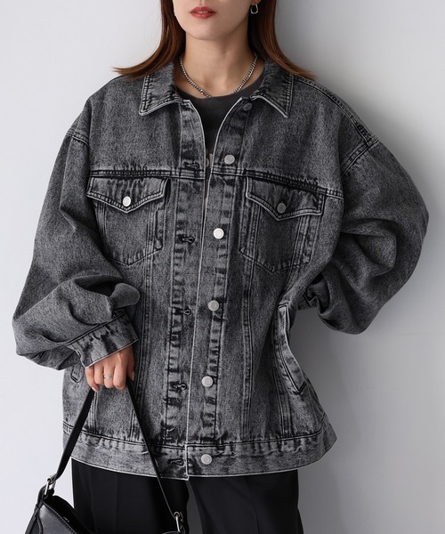 Riberry（リベリー）の「オーバーサイズデニムジャケット（デニムジャケット・レディース・ライトブルー/ブルー/ブラック・MEDIUM）」の14枚目の写真