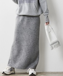 CHIC STYLE | 大きいサイズ ワイドリブニットロングスカート シックスタイル(スカート)