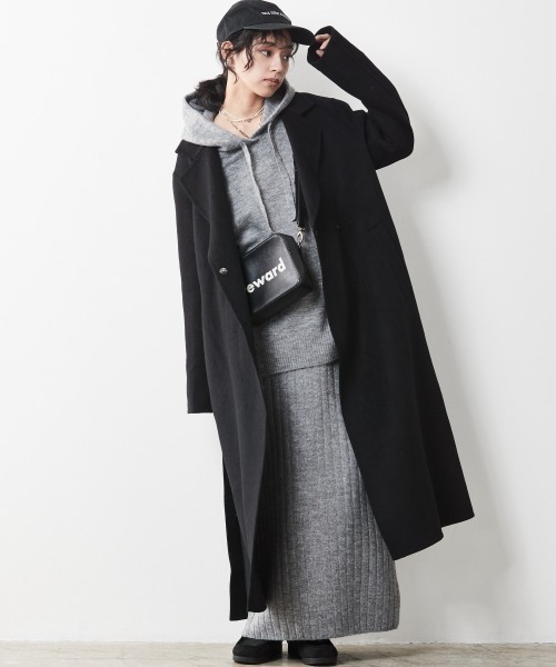 CHIC STYLE(シックスタイル)の「<大きいサイズ>ワイドリブニットロングスカート シックスタイル(スカート・レディース・ブラック/グレー/モカ・L/LL/3L/4L/5L)」の16枚目の写真