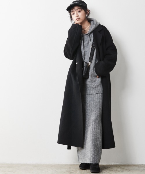 CHIC STYLE(シックスタイル)の「<大きいサイズ>ワイドリブニットロングスカート シックスタイル(スカート・レディース・ブラック/グレー/モカ・L/LL/3L/4L/5L)」の18枚目の写真