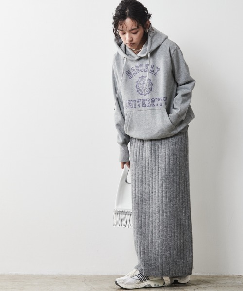 CHIC STYLE(シックスタイル)の「<大きいサイズ>ワイドリブニットロングスカート シックスタイル(スカート・レディース・ブラック/グレー/モカ・L/LL/3L/4L/5L)」の20枚目の写真