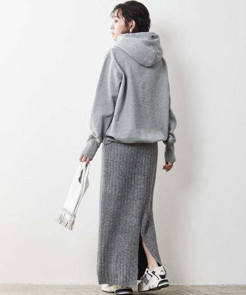 CHIC STYLE(シックスタイル)の「<大きいサイズ>ワイドリブニットロングスカート シックスタイル(スカート・レディース・ブラック/グレー/モカ・L/LL/3L/4L/5L)」の12枚目の写真