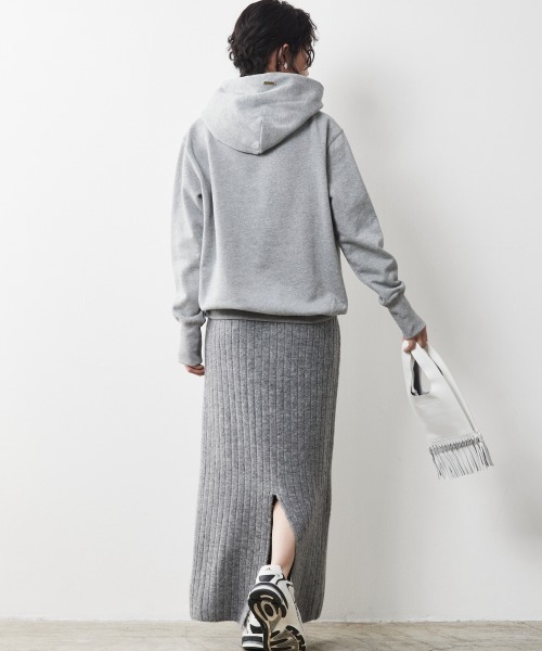 CHIC STYLE(シックスタイル)の「<大きいサイズ>ワイドリブニットロングスカート シックスタイル(スカート・レディース・ブラック/グレー/モカ・L/LL/3L/4L/5L)」の13枚目の写真