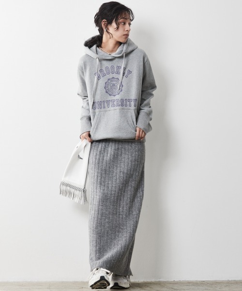CHIC STYLE(シックスタイル)の「<大きいサイズ>ワイドリブニットロングスカート シックスタイル(スカート・レディース・ブラック/グレー/モカ・L/LL/3L/4L/5L)」の21枚目の写真