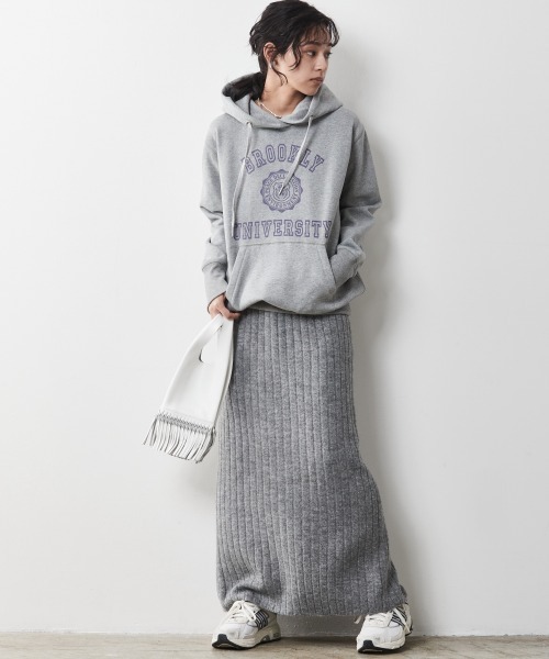 CHIC STYLE(シックスタイル)の「<大きいサイズ>ワイドリブニットロングスカート シックスタイル(スカート・レディース・ブラック/グレー/モカ・L/LL/3L/4L/5L)」の22枚目の写真