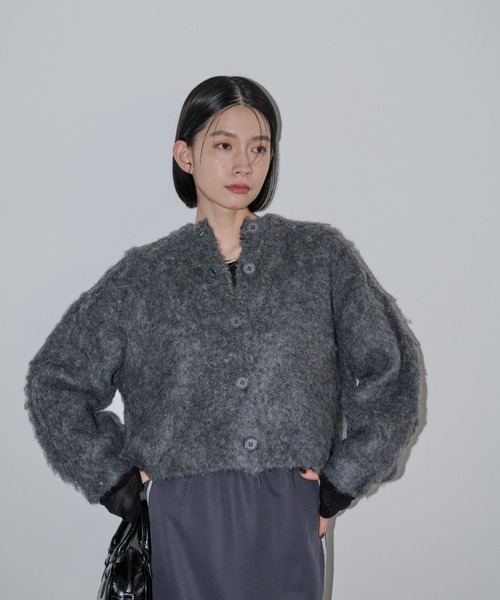 Shelly island（シェリーアイランド）の「モヘアタッチMIXカラープルオーバー/カーディガン（ニット/セーター・レディース・レッド/ベージュ/ダークグレー/ピンク・FREE）」の8枚目の写真