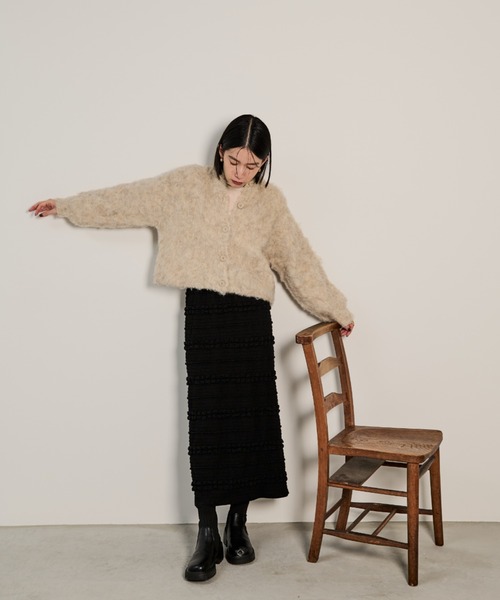 Shelly island（シェリーアイランド）の「モヘアタッチMIXカラープルオーバー/カーディガン（ニット/セーター・レディース・レッド/ベージュ/ダークグレー/ピンク・FREE）」の17枚目の写真