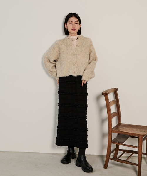 Shelly island（シェリーアイランド）の「モヘアタッチMIXカラープルオーバー/カーディガン（ニット/セーター・レディース・レッド/ベージュ/ダークグレー/ピンク・FREE）」の18枚目の写真