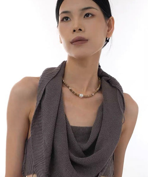 ALL RUNS（オールランズ）の「▲STONE DESIGN NECKLACE/ストーンデザインネックレス Y2K（ネックレス・レディース・マルチ・ONE SIZE）」の4枚目の写真