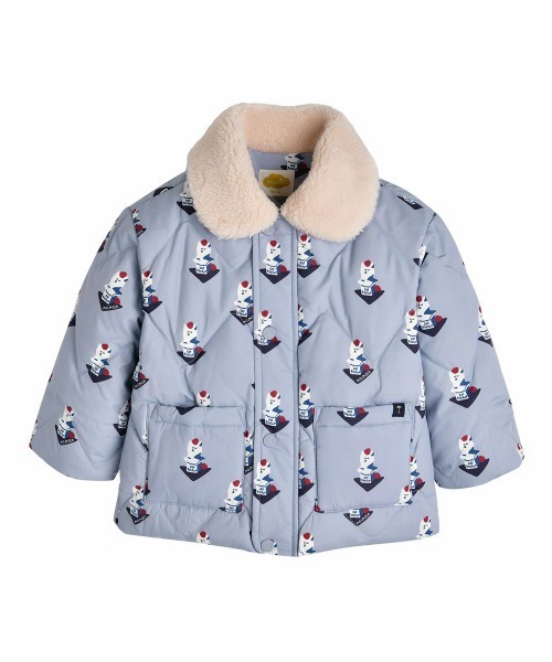 moimoln（モイモルン）の「ボアカラーキルティングダウン（ダウンジャケット/コート・キッズ・ブルー・120cm/110cm/90cm/100cm）」の7枚目の写真