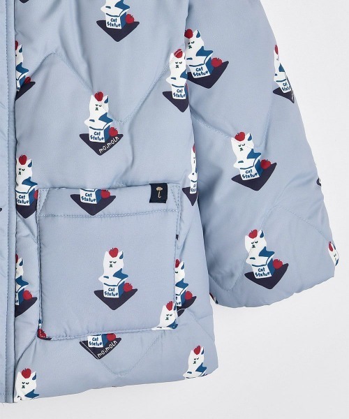 moimoln（モイモルン）の「ボアカラーキルティングダウン（ダウンジャケット/コート・キッズ・ブルー・120cm/110cm/90cm/100cm）」の4枚目の写真