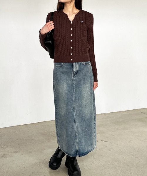 専用 70sカーディガン、レザー、デニム 女性らしい着こなしを実現する、デニムとカーディガン – Shinzone