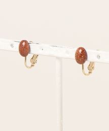 September/アベンチュリン oval earring