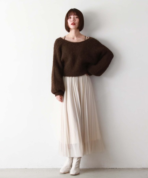 【メイ】新品未使用　ラメチュール　プリーツ　スカート　ブラウン archives（アルシーヴ）の「ラメチュールプリーツSK（スカート）」 - WEAR