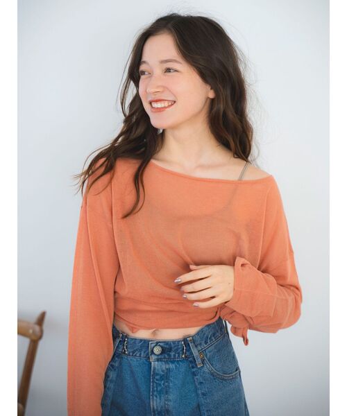 Ungrid(アングリッド)の「シアールーズカラーニット(ニット/セーター・レディース・パープル/イエロー/オレンジ/ブルー・FREE)」の4枚目の写真