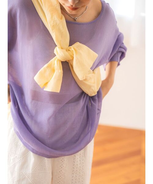 Ungrid(アングリッド)の「シアールーズカラーニット(ニット/セーター・レディース・パープル/イエロー/オレンジ/ブルー・FREE)」の7枚目の写真