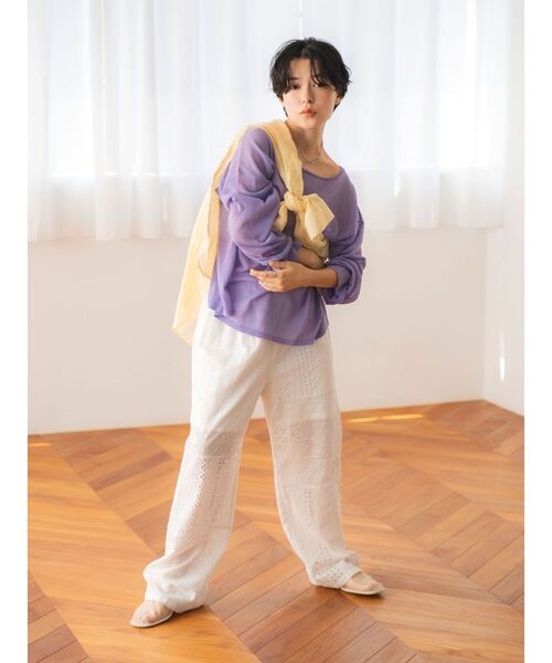 Ungrid(アングリッド)の「シアールーズカラーニット(ニット/セーター・レディース・パープル/イエロー/オレンジ/ブルー・FREE)」の8枚目の写真