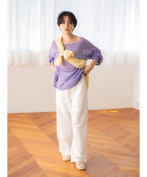 Ungrid(アングリッド)の「シアールーズカラーニット(ニット/セーター・レディース・パープル/イエロー/オレンジ/ブルー・FREE)」の9枚目の写真