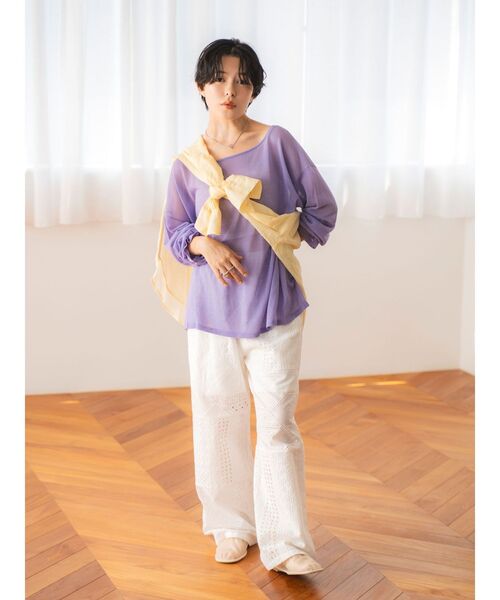 Ungrid(アングリッド)の「シアールーズカラーニット(ニット/セーター・レディース・パープル/イエロー/オレンジ/ブルー・FREE)」の10枚目の写真