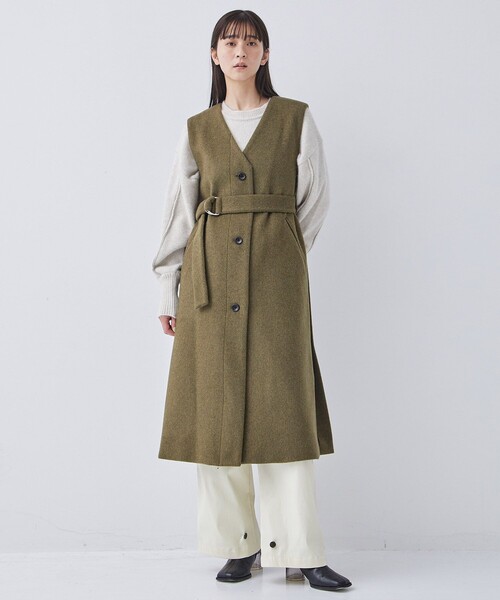 PUBLIC TOKYO（パブリックトウキョウ）の「マルチウェイジレコート（ステンカラーコート・レディース・ブラック/カーキ/ネイビー・FREE）」の4枚目の写真