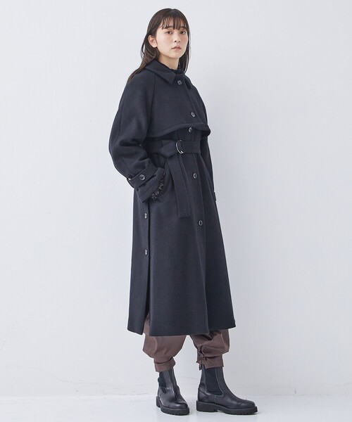 PUBLIC TOKYO（パブリックトウキョウ）の「マルチウェイジレコート（ステンカラーコート・レディース・ブラック/カーキ/ネイビー・FREE）」の15枚目の写真