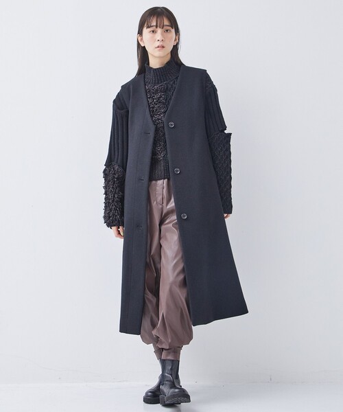 PUBLIC TOKYO（パブリックトウキョウ）の「マルチウェイジレコート（ステンカラーコート・レディース・ブラック/カーキ/ネイビー・FREE）」の5枚目の写真